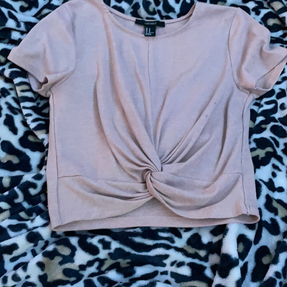 beige crop top